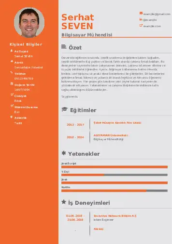 Bilgisayar Mühendisi CV Örnekleri cv indir